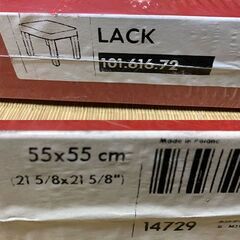 未使用新品　IKEA　LACK　ラック　テーブル　赤　サイズ　55×55cmの画像