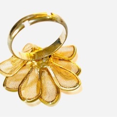 ビンテージ　指輪　花　パールの画像