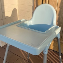 引き取り限定　子ども用　ハイチェア　ベビーチェア　イス　ブルーの画像