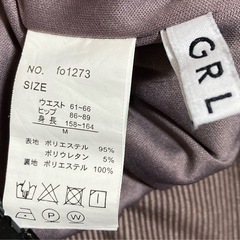 【新品】GRL グレイル プリーツフレアパンツ グレージュ 光沢 ベロア Ｍの画像