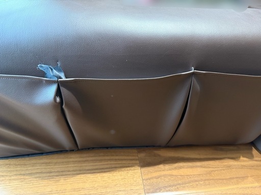 ポケット付きロータイプコーナーソファ4点セット 合皮タイプ (DBR)