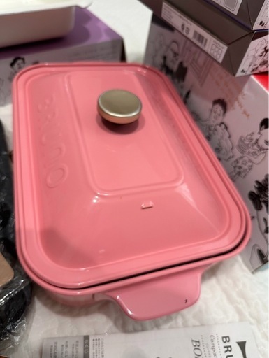 【新品未使用有】BRUNO コンパクトホットプレート コーラルピンク 4枚プレート入コンプリートセット