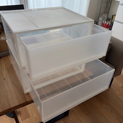 無印良品 ポリプロピレン収納ケース ワイド 中 幅55×奥行44.5×高さ24cm 2個セット 84835452の画像