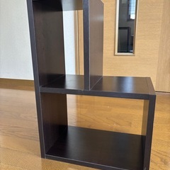 シンプル収納ラック　小棚　ダークブラウンの画像