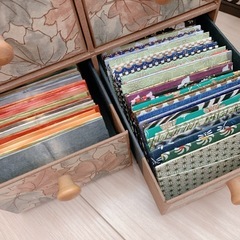 【〜12月中旬あたりまで/無料】牛乳パックと和紙で作ったペン立てやカード入れ、収納箱、和紙の切り絵など(ハンドメイド品)の画像