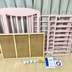 【美品】KATOJI ベビーベッド　ピンク　3段階　カトージの画像