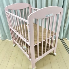 【美品】KATOJI ベビーベッド　ピンク　3段階　カトージの画像