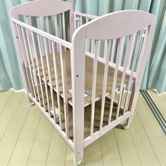 【美品】KATOJI ベビーベッド　ピンク　3段階　カトージの画像