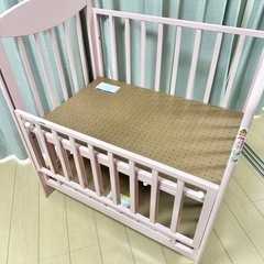 【美品】KATOJI ベビーベッド　ピンク　3段階　カトージの画像
