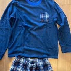 （ユニクロ新品）ネイビー チェック柄 長袖パジャマの画像