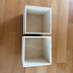 木製 キャスター付き 2段収納ボックス 28×28×56 ハンドメイド 無印風」の画像