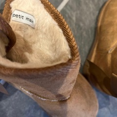 プティマイン　リボンムートンブーツ　16cmの画像