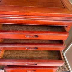 サイドチェスト　引き出し　キャビネット　唐木家具　花梨？の画像