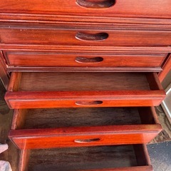 サイドチェスト　引き出し　キャビネット　唐木家具　花梨？の画像