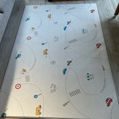 フロアマット　リバーシブル　プレイマット　ラグ　車　グレーの画像