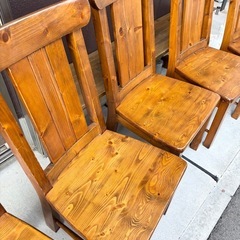 木製 ダイニングチェア カントリー調 5脚セットの画像