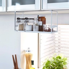 山崎実業(Yamazaki) 戸棚下 調味料ラック ホワイトの画像