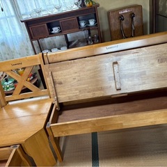 HARVEST 椅子 ベンチ コーナーチェア Ｌ字型ベンチ 木製 収納付 3分割
の画像