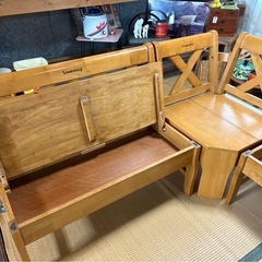 HARVEST 椅子 ベンチ コーナーチェア Ｌ字型ベンチ 木製 収納付 3分割
の画像