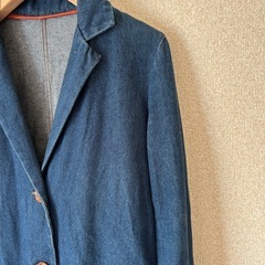 Lil ninaデニムロングチェスタージャケット デニムジャケットの画像