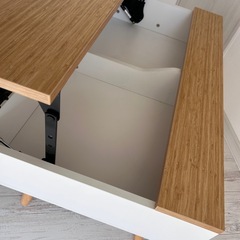 7life テーブル 昇降式 ローテーブル センターテーブル 幅90cm リフティングテーブル リフトアップテーブル収納付き (ナチュラル) の画像