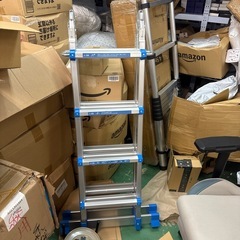 未使用 RIKADE アルミはしご 三段ステップ 延長はしご リトル・ジャイアント 両面踏み台 多用途 安定性高い 滑り止め付き はしご兼用脚立の画像