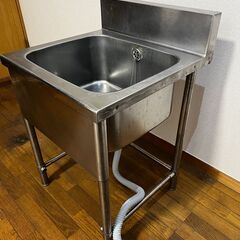 業務用ステンレス一槽シンク 単槽流し台 幅約60cmの画像