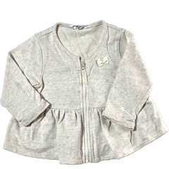 SIMPLE FREE ジッパー付きノーカラージャケット 80サイズ グレーの画像