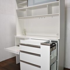 ≪yt608ジ≫ 美品/展示品 ニトリ 4ピース食器棚 宮城県仙台市 現状品 リユースストレージ仙台 50327-01の画像