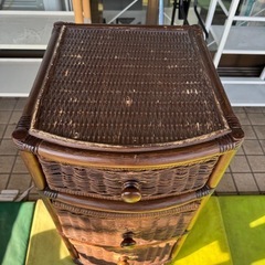 籐　チェスト　キャビネット　収納棚の画像