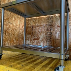 a(7706) ステンレス作業台 キャスター付き W900D600H800 ステンレス台 作業台 厨房 業務用 店舗用 飲食店 直接引き取りも歓迎 大阪 中古の画像