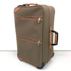 ss8016　ラーク ボストンキャリー カーキ系 キャスター付き ハンドル付 Lark トラベルバッグ ナイロン 2輪 キャリーバッグ 小旅行 出張 鞄 旅行かばん 中古の画像