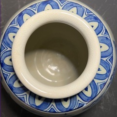 中国工芸品 花瓶 花器 染付花 入壺の画像