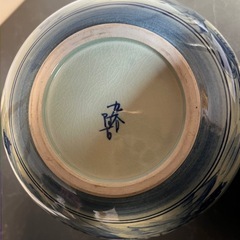 中国工芸品 花瓶 花器 染付花 入壺の画像