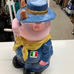 ロ 2511-678 珍獣 牛豚の陶器製貯金箱 中古の画像