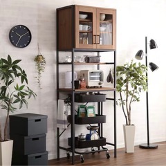 【ニトリ】ゴミ箱上ラック（ヴィンテージテイスト）の画像