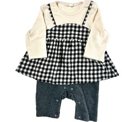 西松屋 チェック柄ロンパース 70サイズの画像