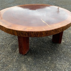 【店頭販売】無垢一枚板　テーブル　机　座卓　ちゃぶ台【問い合わせ不要】の画像