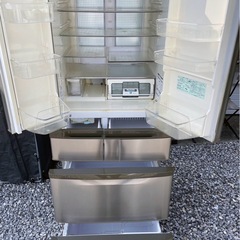 HITACHI 日立 6ドア ノンフロン冷凍冷蔵庫 R-SF55XM  545L（冷蔵380L・冷凍165L） シルバー 2007年製の画像