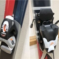 ss8030　エラン ジュニアスキー 3点セット 130cm 黒×赤 elan INTEGRA スキー板 ビンディング ストック カービングスキー スキー板 金具付き ジュニア用スキーセット 中古の画像