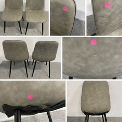 ストーン調 ダイニング3点セット エクステンションテーブル チェア2脚セット ブラック/グレー 中古家具 店頭引取歓迎 R10239の画像