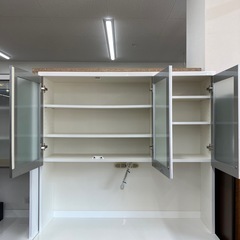 取りに来れる方限定！レンジボード ホワイト×シルバーの画像