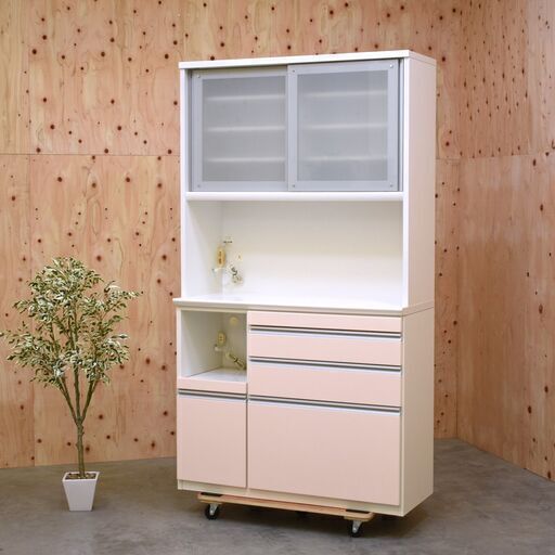 ≪zyt1903ジ限≫ 松田家具 キッチンボード/食器棚 1180 レンジボード/レンジ台 中古家具 リユースストレージ仙台 70205-01