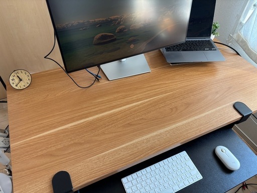 【11月中引渡 】車輪付スタンディングデスク　電動昇降デスク 　引き出しキーボード台付　元値5.1万　分解組立簡単　説明書付　FLEXISPOT