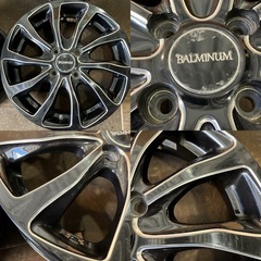 アルミホイール15インチ4.5J  4本／100-4H +48／BS BALMINUM A5004の画像