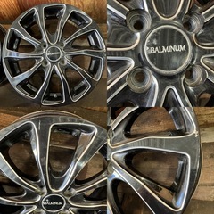 アルミホイール15インチ4.5J  4本／100-4H +48／BS BALMINUM A5004の画像