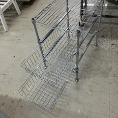 O2511-680 メタルラック 引き出し2個付き 中古の画像