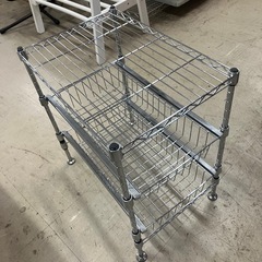 O2511-680 メタルラック 引き出し2個付き 中古の画像