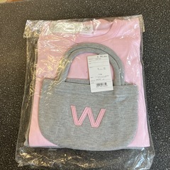 M2511-420 Wilson ウェア 2枚セット トートバッグ付き ピンク グレー Lサイズ 未使用品 保管汚れ有りの画像