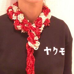 【ハンドメイド】クリスマス柄マフラーの画像